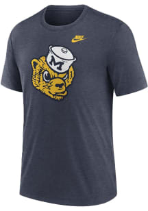 Nike Michigan Wolverines Blue Legacy Primary Logo Short Sleeve Fashion T Shirt