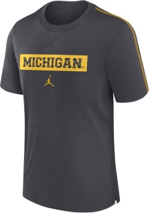 Nike Michigan Wolverines Anthracite Team Issue Player Jordan Short Sleeve T Shirt