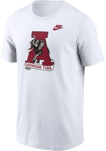 Nike Alabama Crimson Tide White Football Helmet Short Sleeve T Shirt