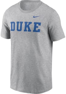 Nike Duke Blue Devils Grey Wordmark Short Sleeve T Shirt