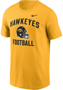Nike Iowa Hawkeyes Gold Football Helmet Short Sleeve T Shirt