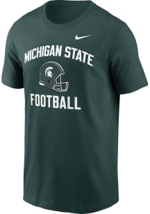 Nike Michigan State Spartans Green Football Helmet Short Sleeve T Shirt