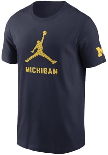 Nike Michigan Wolverines Blue Jordan Two Hit Short Sleeve T Shirt