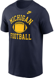 Nike Michigan Wolverines Blue Football Logo Short Sleeve T Shirt