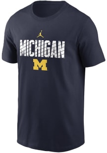 Nike Michigan Wolverines Blue Jordan Big Name Seasonal Short Sleeve T Shirt