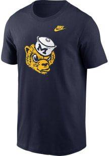 Nike Michigan Wolverines Blue Football Helmet Short Sleeve T Shirt