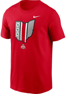 Nike Ohio State Buckeyes Red Seasonal State Short Sleeve T Shirt