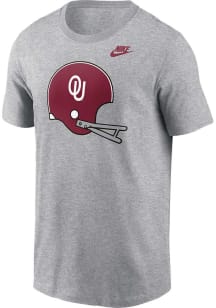 Nike Oklahoma Sooners Grey Football Helmet Short Sleeve T Shirt