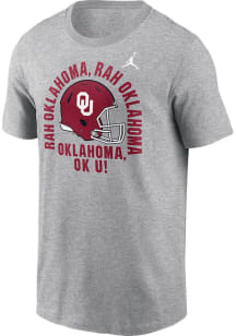 Nike Oklahoma Sooners Grey Jordan Cotton Logo Short Sleeve T Shirt