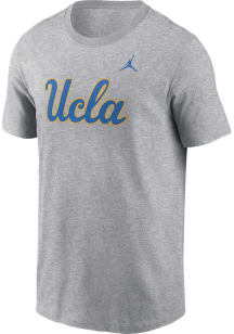 Nike UCLA Bruins Grey Jordan Cotton Logo Short Sleeve T Shirt