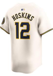 Rhys Hoskins Nike Milwaukee Brewers Mens Ivory Home 2024 Limited Baseball Jersey