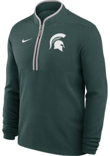Nike Michigan State Spartans Mens Green Victory Long Sleeve Qtr Zip Pullover