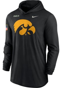 Nike Iowa Hawkeyes Mens Black Military Appreciation Light Weight Long Sleeve Hoodie