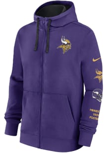 Nike Minnesota Vikings Mens Purple Club Long Sleeve Full Zip Jacket