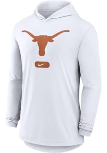 Nike Texas Longhorns Mens White Lightweight Primary Logo Long Sleeve Lightweight Hoodie