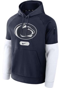 Nike Penn State Nittany Lions Mens Navy Blue Fitness Primary Logo Hood