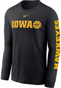 Nike Iowa Hawkeyes Black Basketball Icon Sleeve Hit Long Sleeve T Shirt