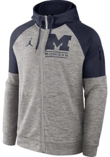 Nike Michigan Wolverines Mens Grey Modern Tradition Fitness Long Sleeve Zip
