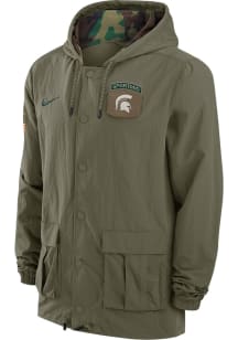 Nike Michigan State Spartans Mens Olive Military Appreciation Light Weight Jacket