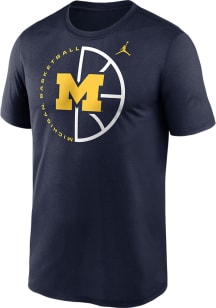 Nike Michigan Wolverines Blue Basketball Icon Legend Short Sleeve T Shirt