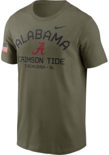 Nike Alabama Crimson Tide Olive Military Appreciation Team Issue Short Sleeve T Shirt