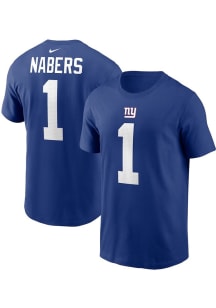 Malik Nabers New York Giants Royal Blue Home Short Sleeve Player T Shirt