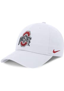 Nike Ohio State Buckeyes Dri-Fit Club Unstructured Swoosh Adjustable Hat - White