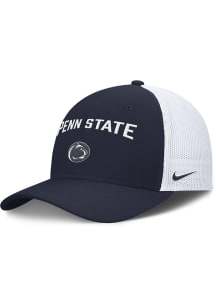 Nike Penn State Nittany Lions Dri-Fit Rise Structured Trucker Adjustable Hat - Navy Blue
