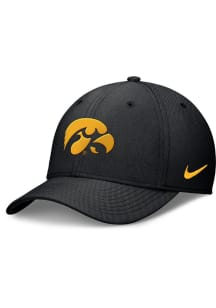 Nike Iowa Hawkeyes Mens Black Structured Swooshflex Cap Flex Hat