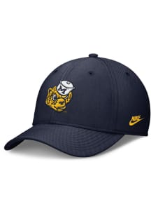 Nike Michigan Wolverines Mens Blue Nike Rise Structured Swooshflex Cap Flex Hat