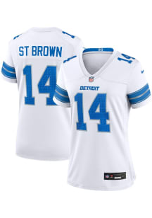 Amon-Ra St. Brown  Nike Detroit Lions Womens White Road Game Football Jersey