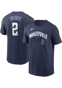 Nico Hoerner Chicago Cubs Navy Blue City Con Short Sleeve Player T Shirt