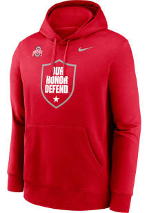 Nike Ohio State Buckeyes Mens Red Our Honor Defend Long Sleeve Hoodie