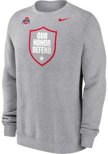 Nike Ohio State Buckeyes Mens Grey Our Honor Defend Long Sleeve Crew Sweatshirt