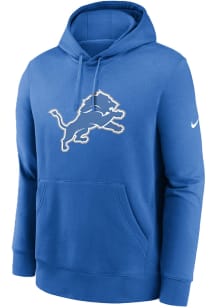 Nike Detroit Lions Mens Blue Club Logo Long Sleeve Hoodie