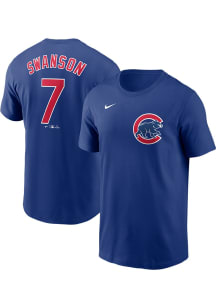Dansby Swanson Chicago Cubs Blue TC Short Sleeve Player T Shirt