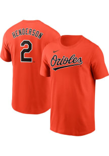 Gunnar Henderson Baltimore Orioles Orange Name Number Short Sleeve Player T Shirt