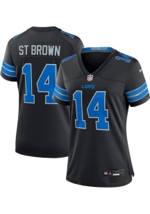 Amon-Ra St. Brown  Nike Detroit Lions Womens Black Alt Football Jersey
