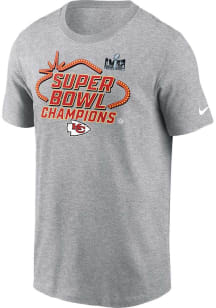 Nike Kansas City Chiefs Grey Super Bowl LVIII Champions Locker Room Trophy Collection Short Sleeve..