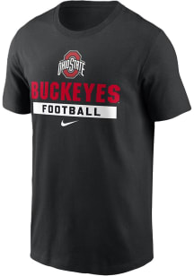 Nike Ohio State Buckeyes Black Stacked Football Classic Short Sleeve T Shirt