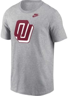 Nike Oklahoma Sooners Grey Vault Disco Logo Short Sleeve T Shirt