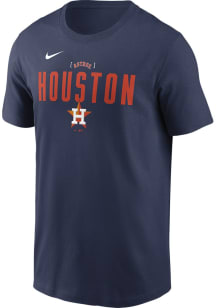Nike Houston Astros Navy Blue Local Logo Stack Short Sleeve T Shirt