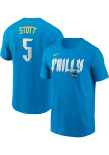 Bryson Stott Philadelphia Phillies Blue City Connect Alt Short Sleeve Player T Shirt