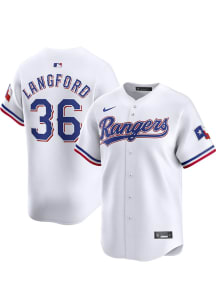Wyatt Langford Nike Texas Rangers Mens White Home 2024 Limited Baseball Jersey