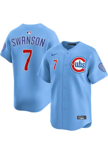 Dansby Swanson Nike Chicago Cubs Mens Light Blue Alt Limited Baseball Jersey