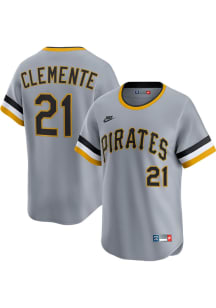 Roberto Clemente Pittsburgh Pirates Nike Throwback Cooperstown Jersey - Grey
