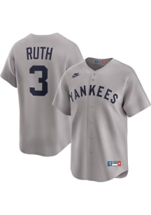 Babe Ruth New York Yankees Nike Throwback Cooperstown Jersey - Grey