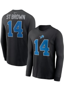 Amon-Ra St. Brown Detroit Lions Black Alt Long Sleeve Player T Shirt