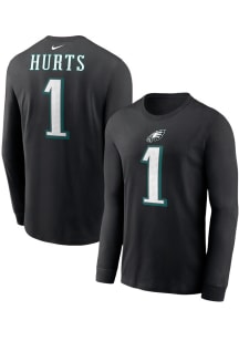 Jalen Hurts Philadelphia Eagles Black Alt Long Sleeve Player T Shirt