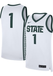 Nike Michigan State Spartans White #1 Replica Home Basketball Jersey